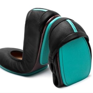 Tieks Matte Black Leather Flats.Size 10